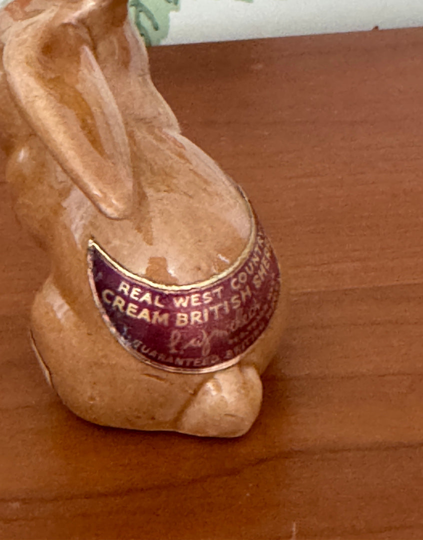 Vintage Miniature Ceramic Bunny Rabbit | British Cream Sherry Bottle Collectable