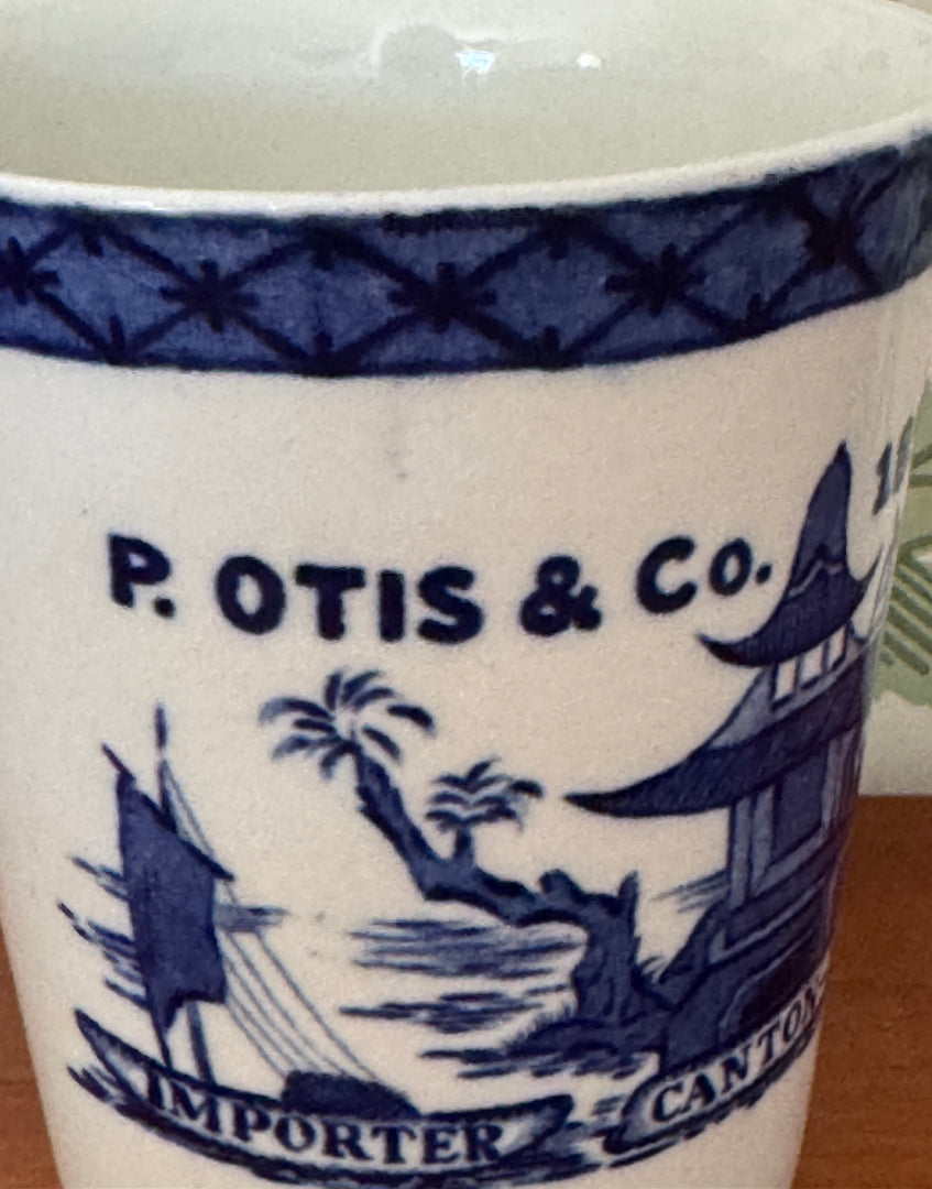 Weatherby & Sons Blue & White Willow Pattern Ceramic Tumbler | Staffordshire Collectable