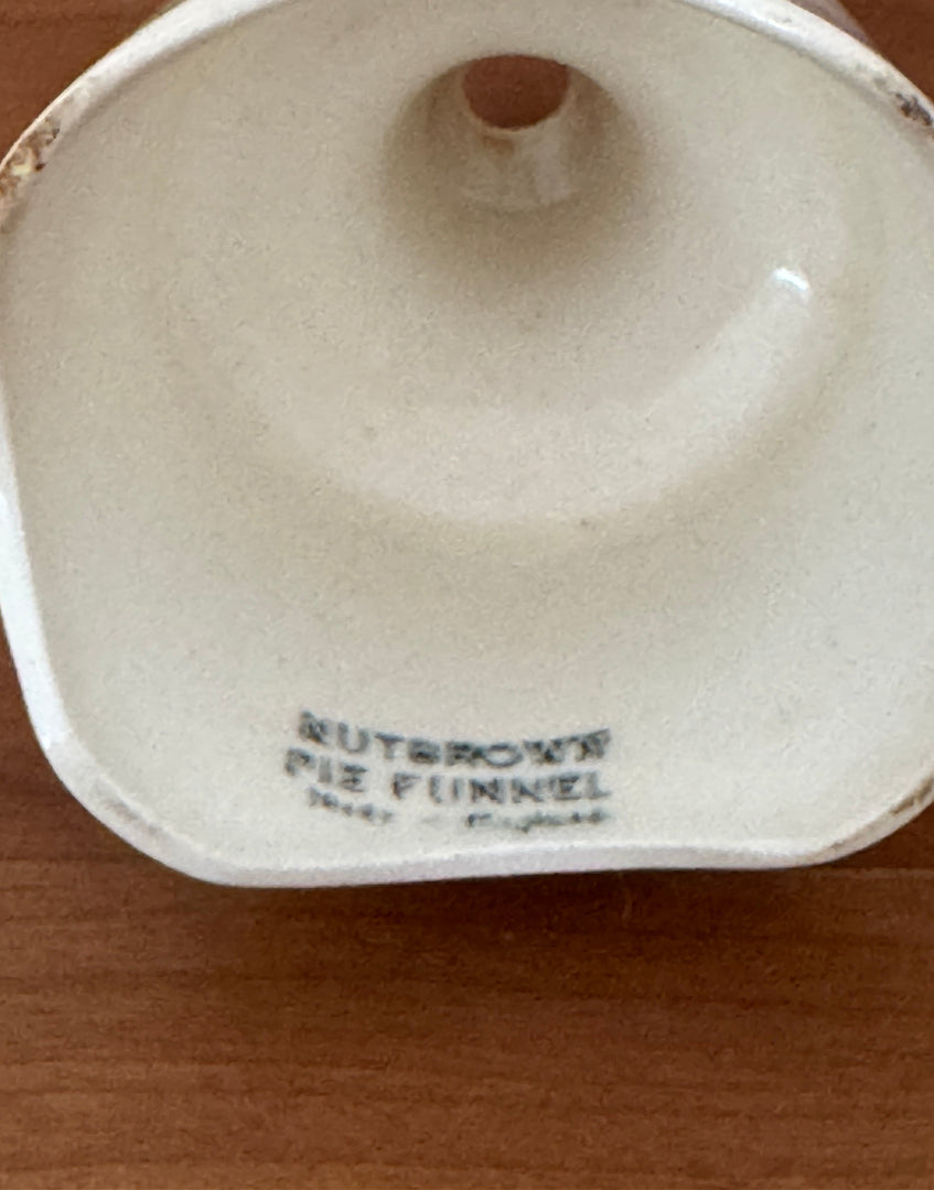 Vintage Classic 1950s Cream Ironstone Pie Funnel – 'Nutbrown Made in England'