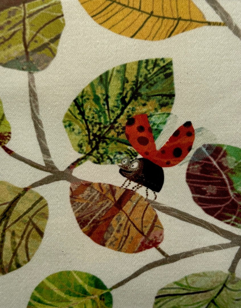 Framed children’s unique wall art from Villa Nova Picturebook fabric collection -  Ladybugs