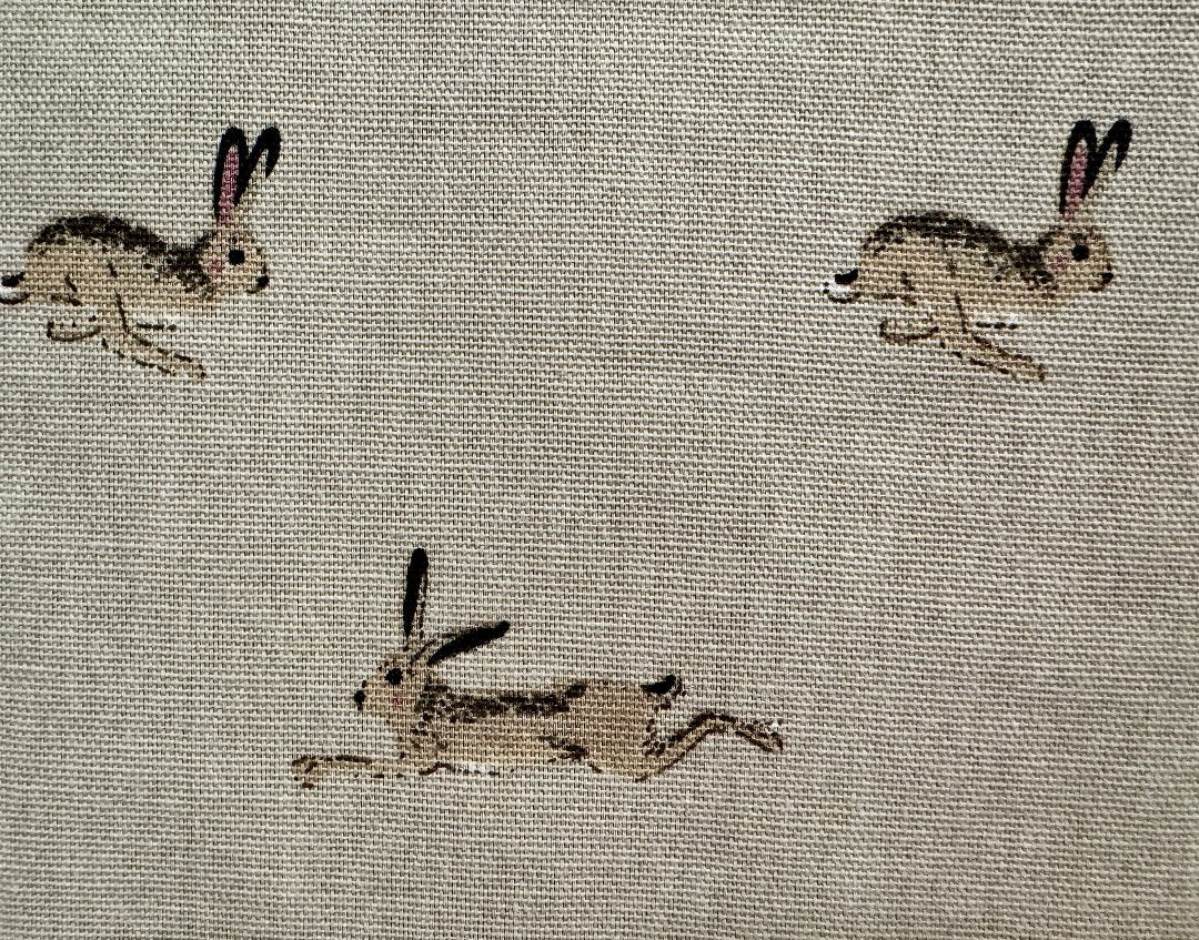 Framed children’s & countryside themed unique wall art from Sophie Allport fabric collection -  Hares