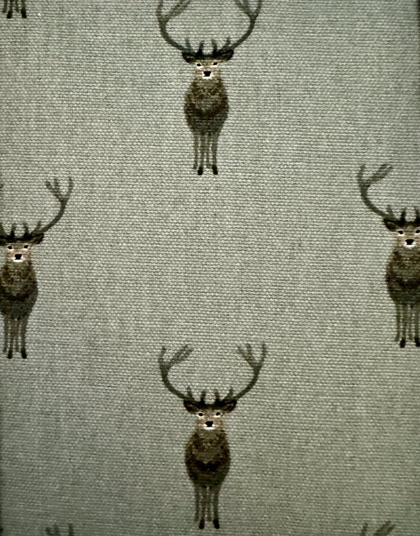 Framed children’s & countryside themed unique wall art from Sophie Allport fabric collection - Highland Stag