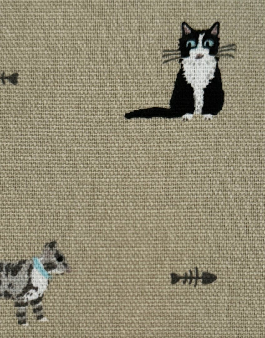 Framed children’s & countryside themed unique wall art from Sophie Allport fabric collection - Purrfect