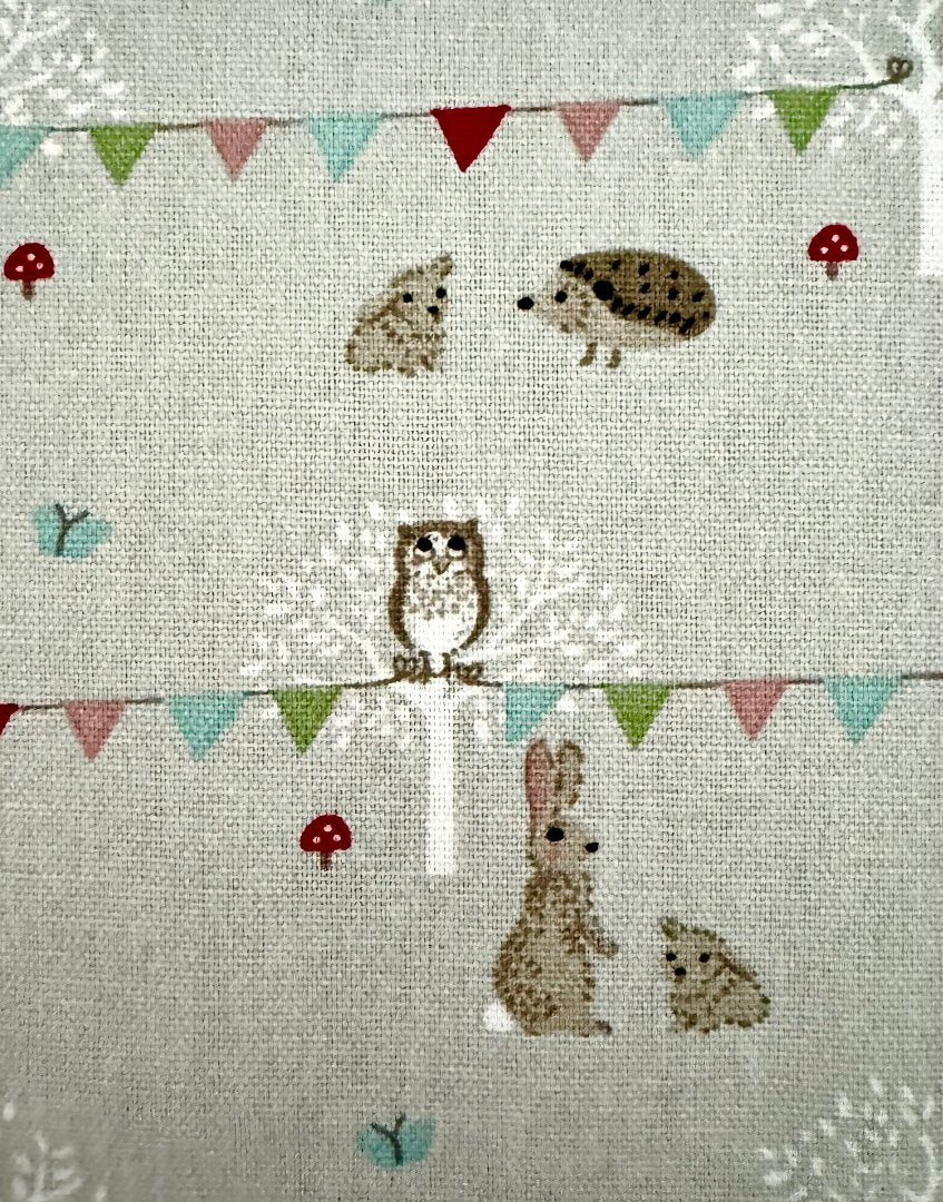 Framed children’s & countryside themed unique wall art from Sophie Allport fabric collection - 'Woodland Party'