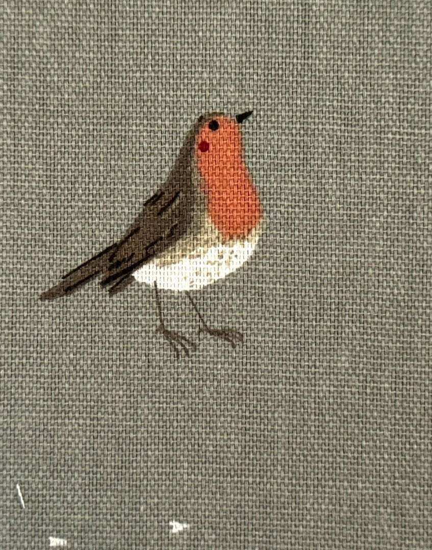 Framed children’s & countryside themed unique wall art from Sophie Allport fabric collection - Robin & Mistletoe