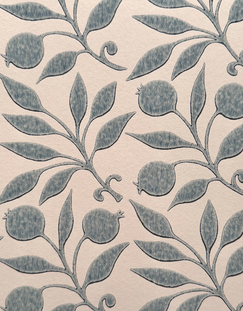 ‘Rosehip – Mineral Blue’ William Morris Unique Wall Art | Framed Vintage Morris & Co. Wallpaper Wall Decor