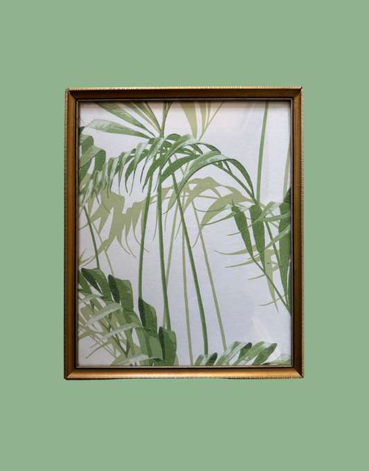 Sanderson 'Palm House - Botanical Green'  Classic Tropical Print in Gold Vintage Frame