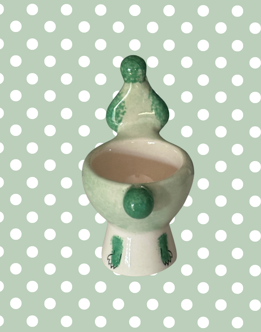 Hannah Turner Mint Green Poodle Ceramic Egg Cup | Rare British Vintage Kitchenalia Collectable