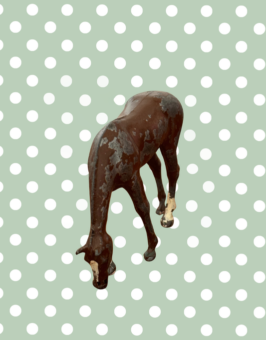 Elegant Medium Grazing Brown Horse | Britains Ltd Vintage Lead Farm Animal (1920s)