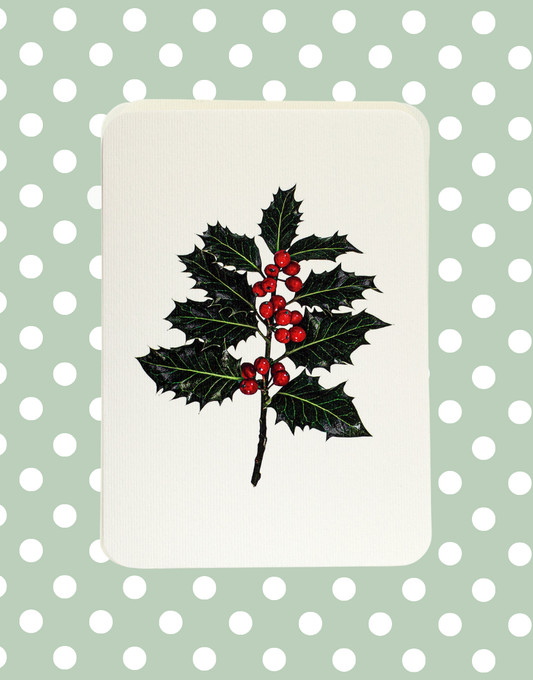 Christmas Holly Festive Greeting Card | Alexandra Simms for Canonbury Press