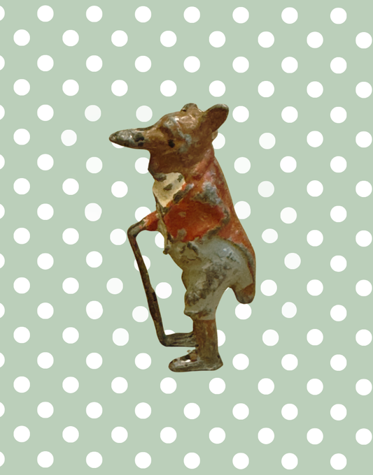 ‘Silus Slink’ Cococub Dapper Fox With Walking Cane Miniature Lead 