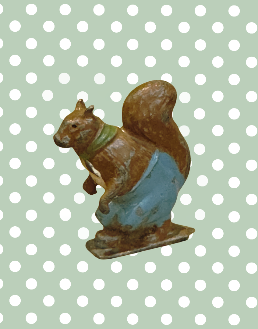 ‘Nutty Squirrel’ Britain’s Cococub Figurine Hand Painted Lead Figurine With Green Scarf and Bue Trousers