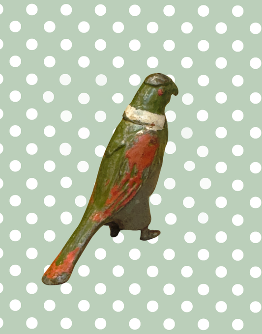 ‘Percy Parrot’ Cadbury Cococub Green and Red Painted Vintage 