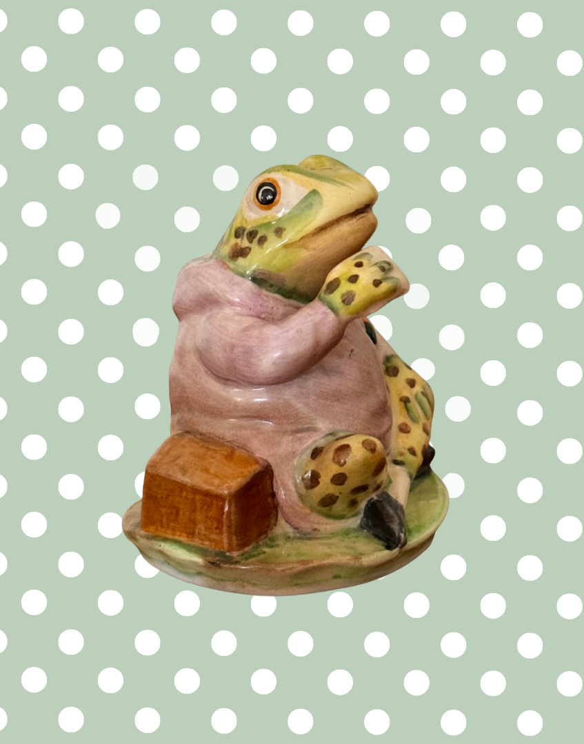 Vintage Beswick Jeremy Fisher Beatrix Potter figurine with BP-2a Gold Oval backstamp by Arthur Gredington
