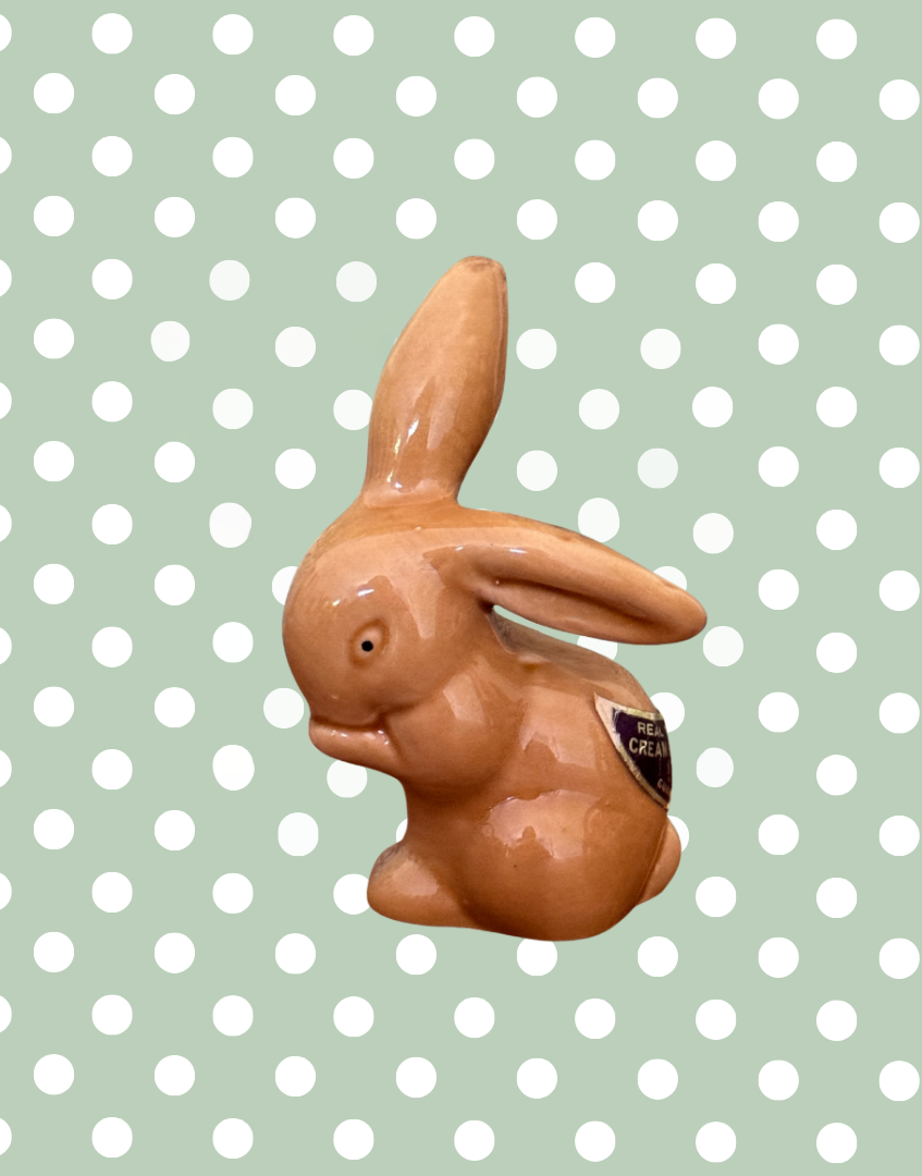 Sweet Cream Sherry Miniature Ceramic Bunny Bottle 