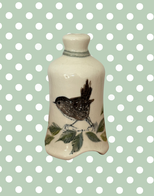 Stuart Bass Wren & Foliage Vintage Ceramic Pie Funnel 