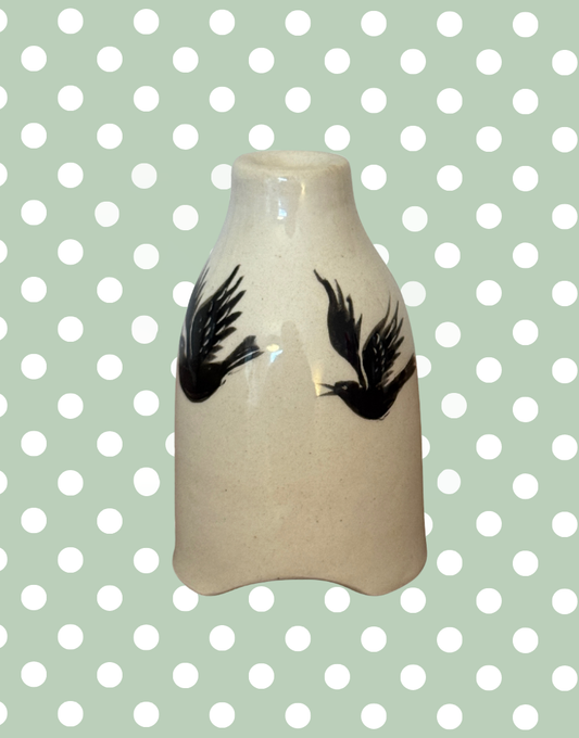 Stuart Bass Cream Pie Funnel with Black Bird Illustration