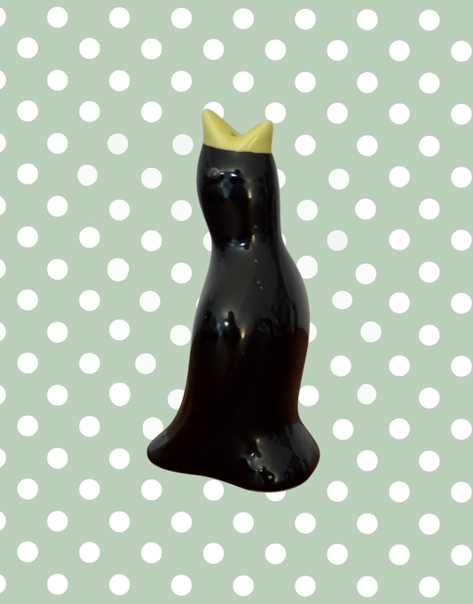 Vintage Black Pie Bird with Yellow Beak 