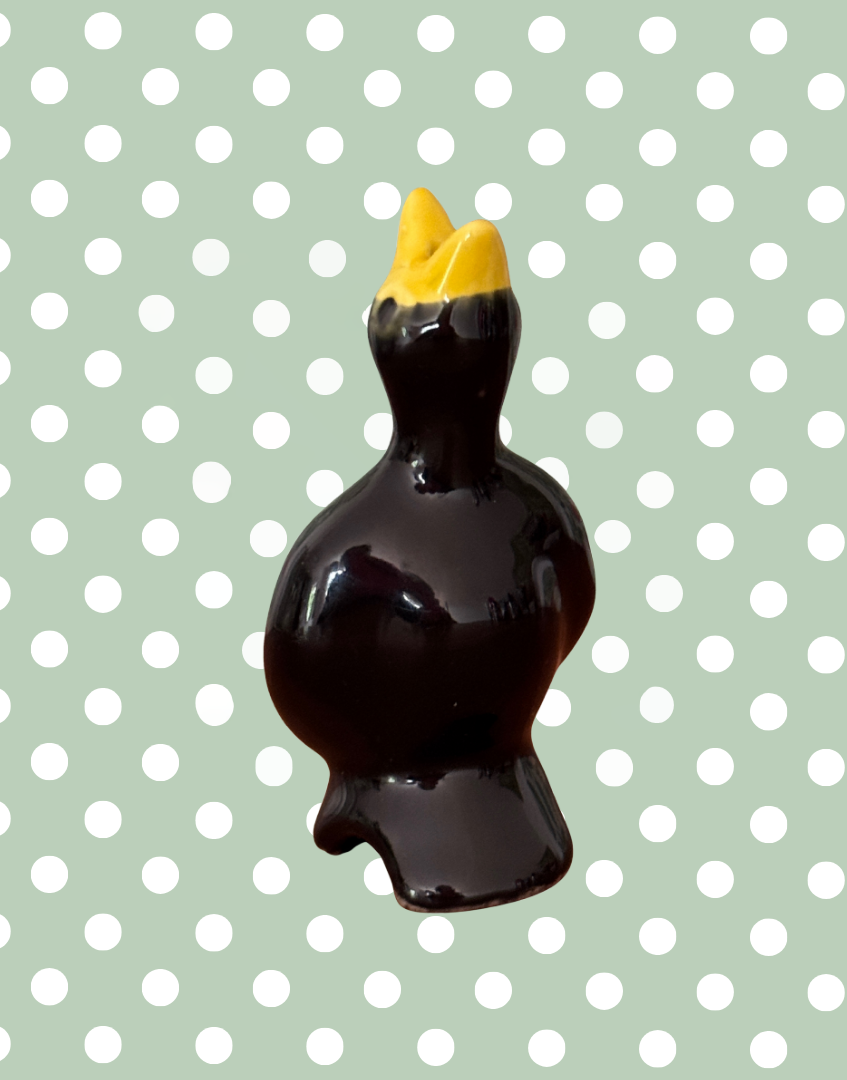 Classic & Charming Black & Yellow Vintage Pie Bird 