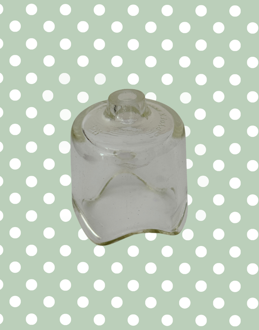 Vintage large Pyrex glass pie funnel for traditional home baking.