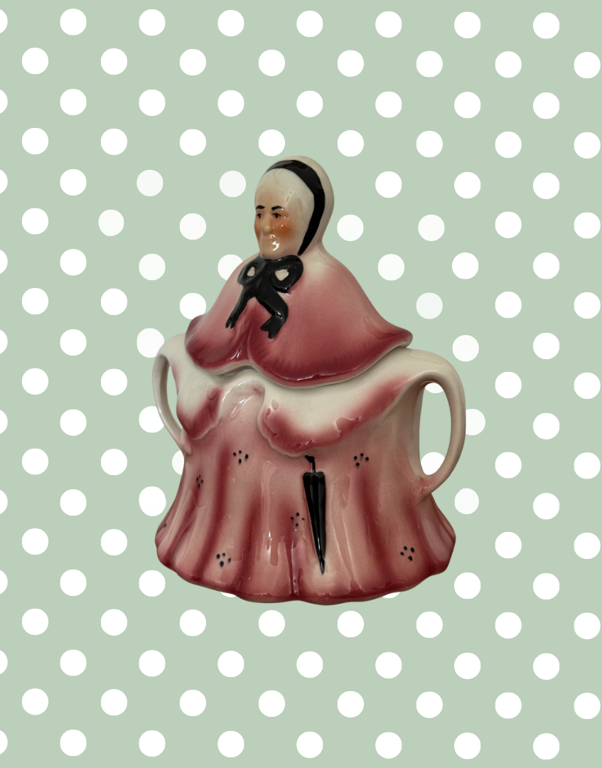 Vintage ceramic Tony Wood little old lady sugar bowl