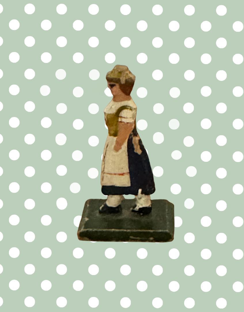 Vintage Hand Painted Erzgebirge Farm Woman Toy 