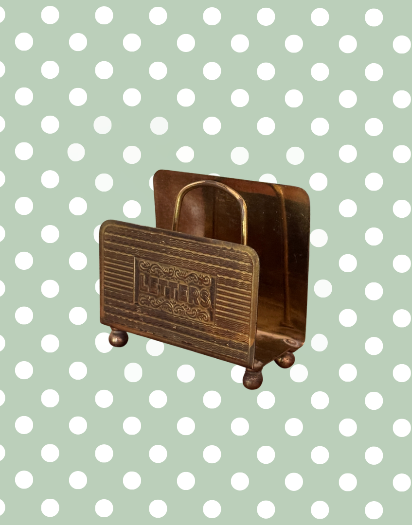 Vintage Decorative Brass Early 20th Century Letter Holder