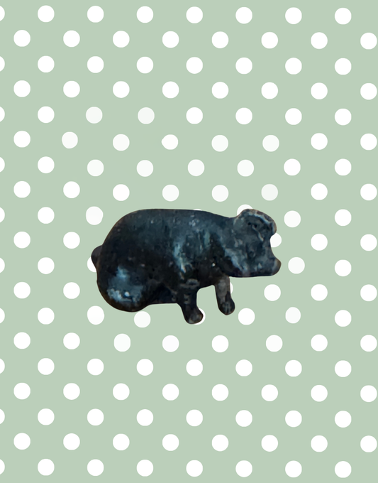 Black Miniature Sitting Piglet Britains Lead Figurine