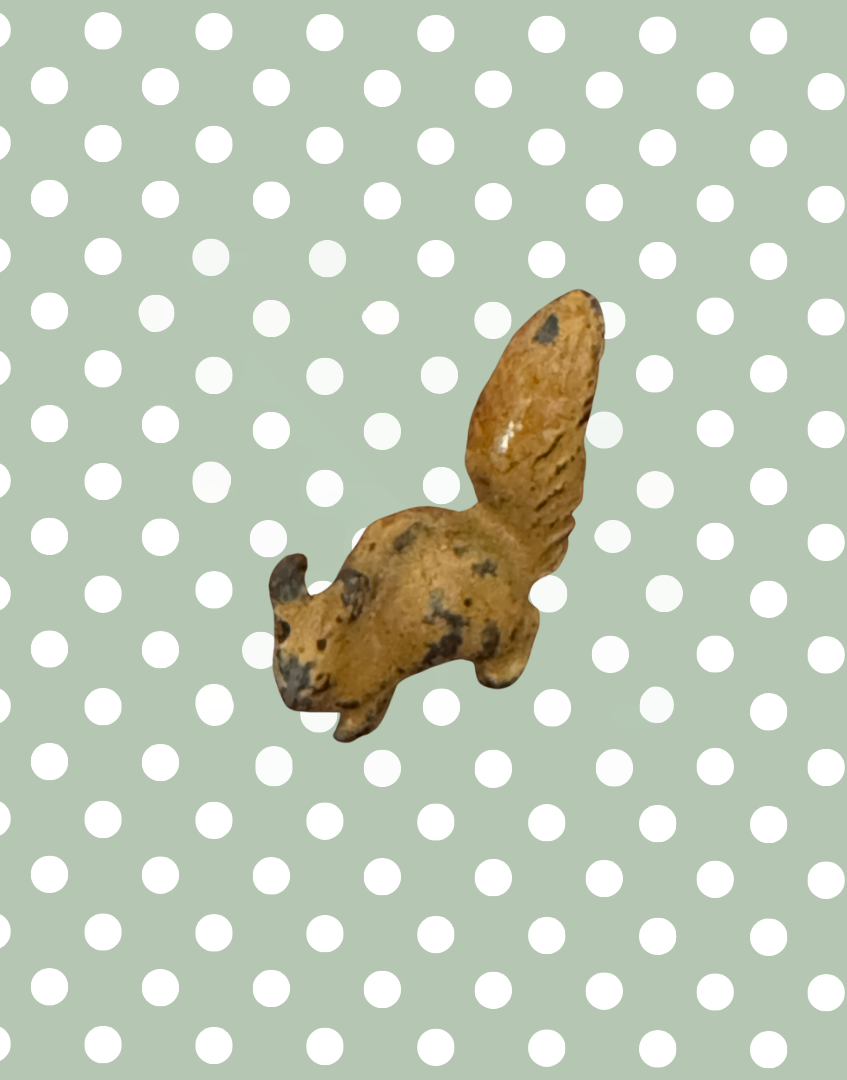 Playful Light Brown Squirrel by Britains 1920s Farm Animals Lead Figurine