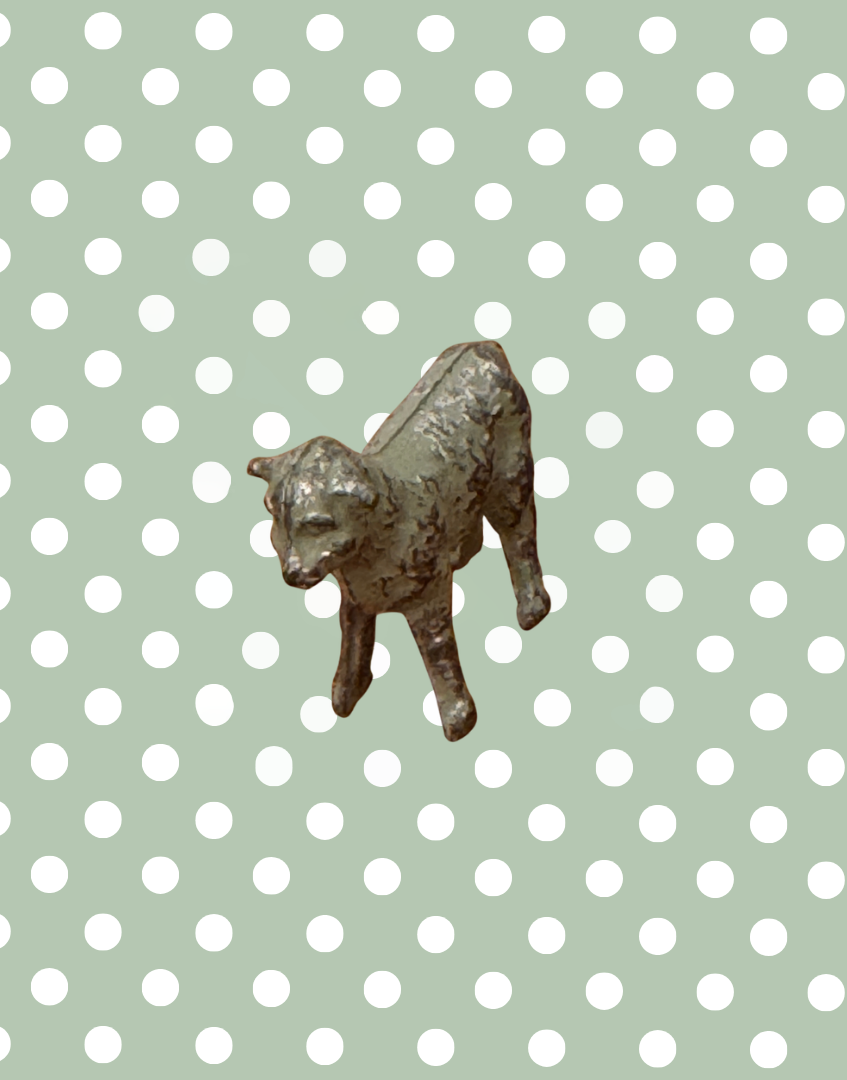 sweet front facing grey britains miniature lead lamb toy collectable