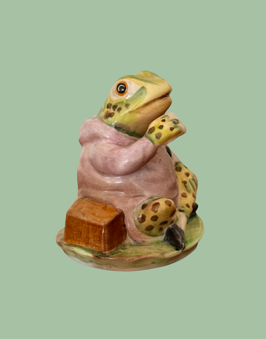 Vintage Beswick Jeremy Fisher Beatrix Potter figurine with BP-2a Gold Oval backstamp by Arthur Gredington