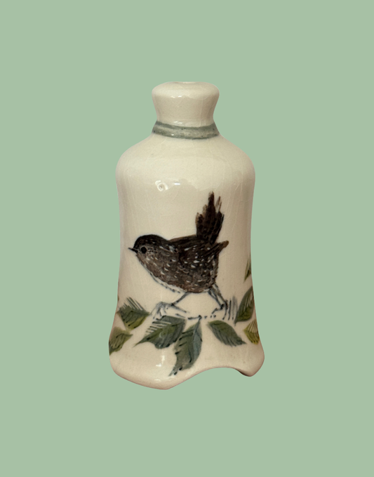 Stuart Bass Wren & Foliage Vintage Ceramic Pie Funnel 