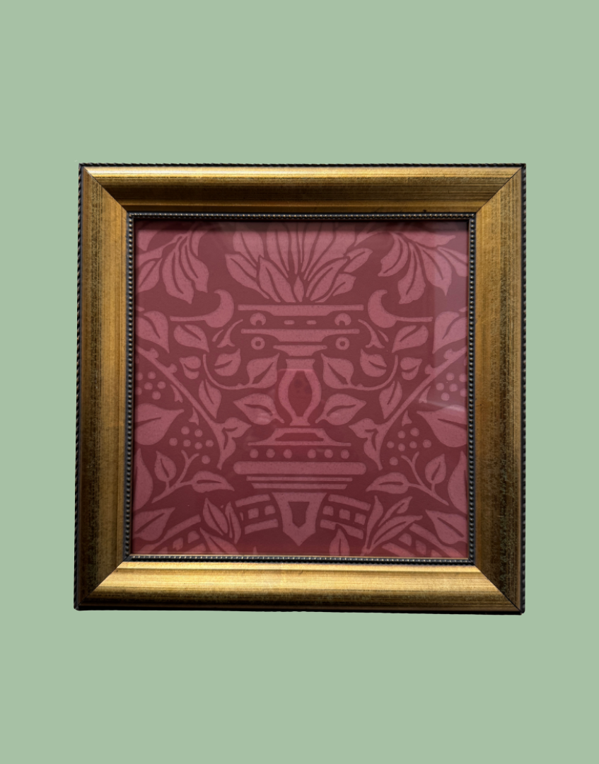 William Morris Garden Craft in Brick Classic Vintage Square Gilt Frame Wall Art