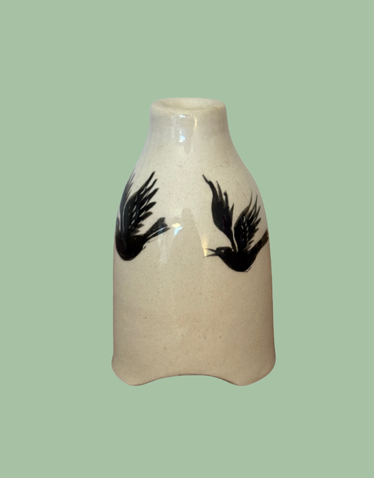 Stuart Bass Cream Pie Funnel with Black Bird Illustration