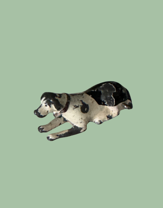 Britains Ltd Sitting Miniature Dog Toy Lead Toy Figurine Black & White 1920s Collectable