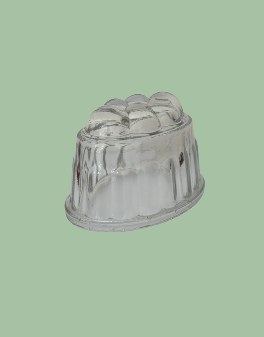 Charming Medium Vintage Clear Glass Jelly Mould Kitchenalia