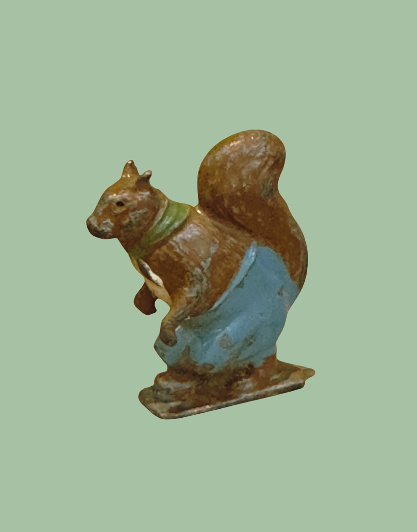 ‘Nutty Squirrel’ Britain’s Cococub Figurine Hand Painted Lead Figurine With Green Scarf and Bue Trousers