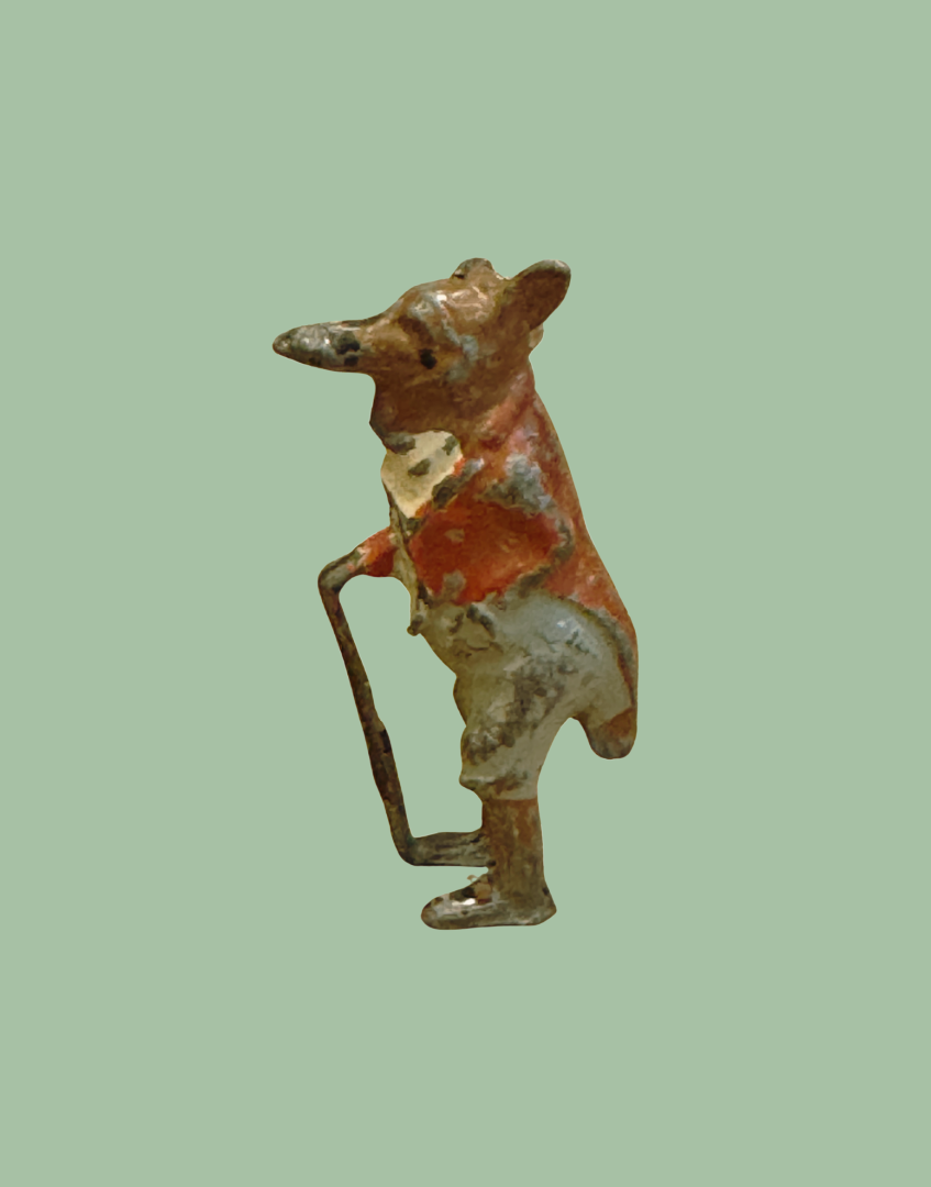 ‘Silus Slink’ Cococub Dapper Fox With Walking Cane Miniature Lead 