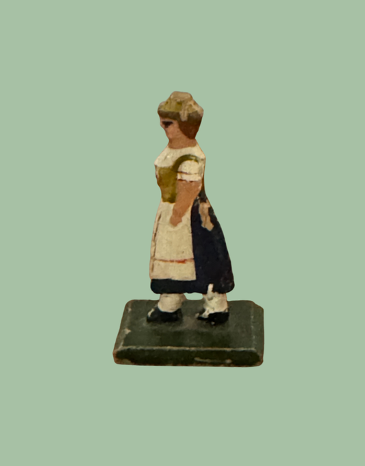 Vintage Hand Painted Erzgebirge Farm Woman Toy 