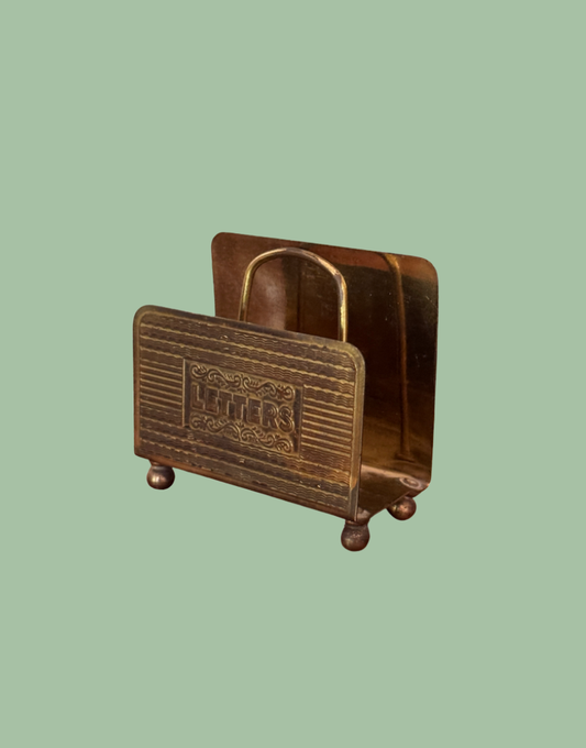 Vintage Decorative Brass Early 20th Century Letter Holder