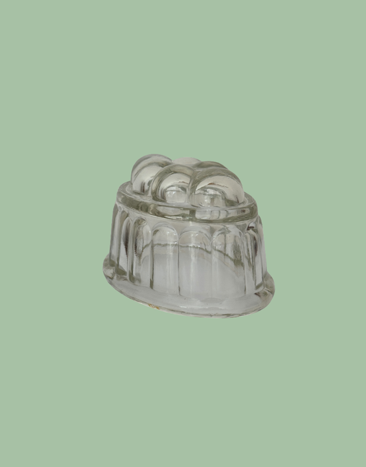  Small Vintage Clear Glass Jelly Mould 