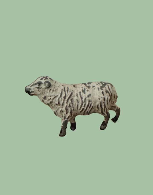 Small Standing Light Beige / White Britains Sheep Lead Figure