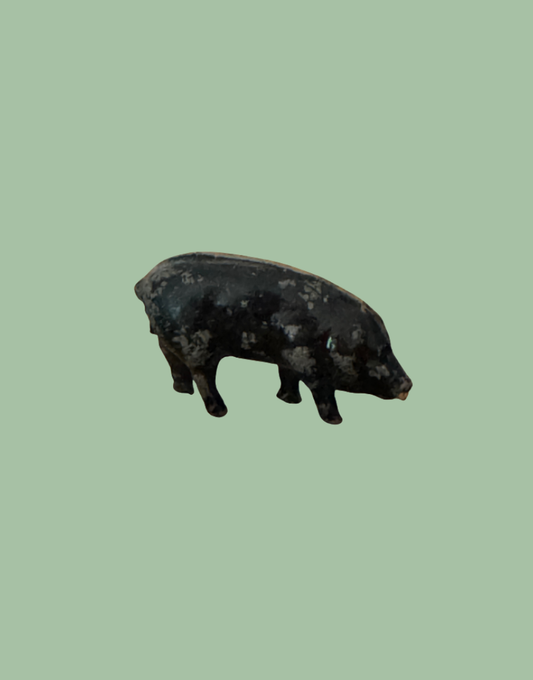 Miniature Black Standing Britains Pig Collectable Lead Figurine