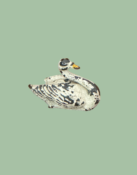 Charming Small White Swan with Neck Back 1920s Britains Hand-Painted Lead Collectible