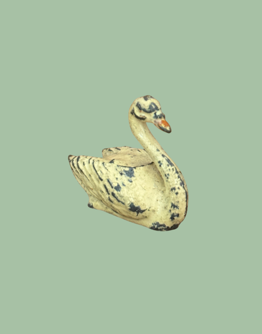 Elegant Cream Small Swan Swimming Figurine 1920s Britains Vintage Lead Toy Collectable