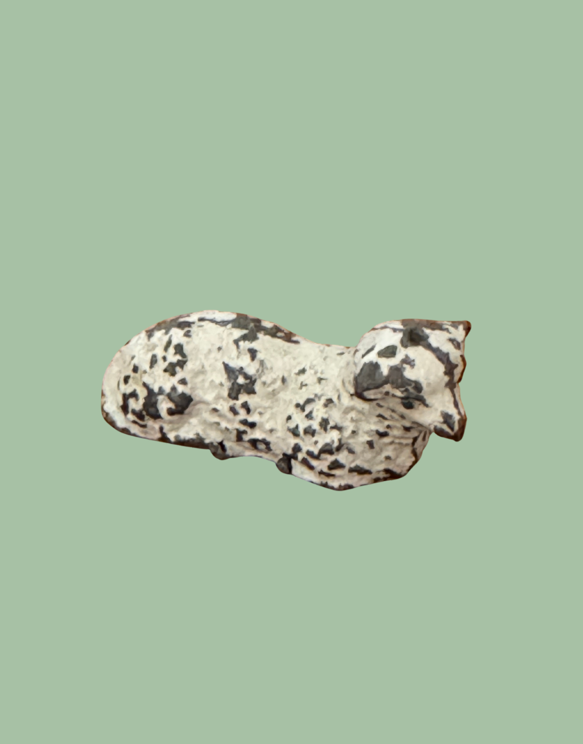 sweet lying white metal miniature lead lamb figurine