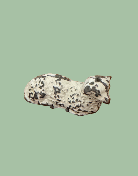 sweet lying white metal miniature lead lamb figurine
