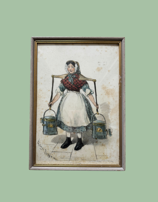 George Brant Bridgman Antique Watercolour Study 