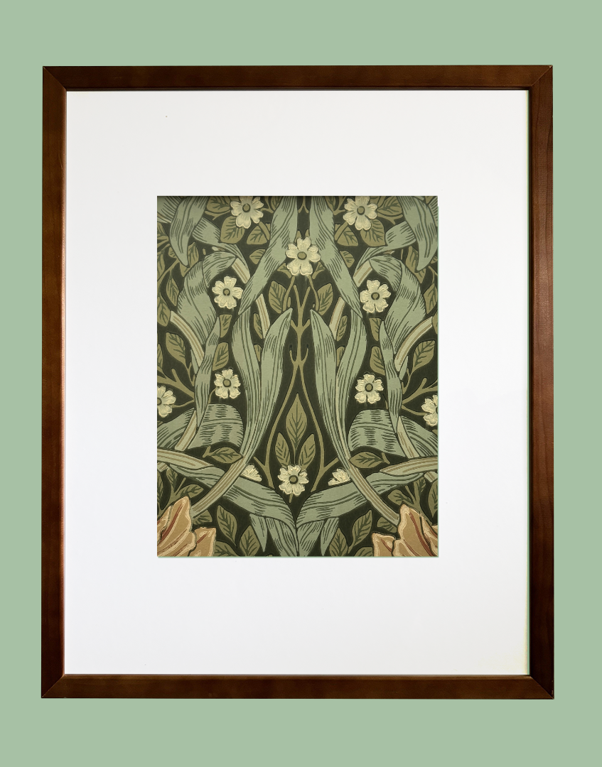 Pimpernel - Brick & Olive' William Morris Framed Vintage Floral 