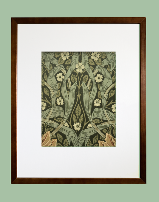 Pimpernel - Brick & Olive' William Morris Framed Vintage Floral 